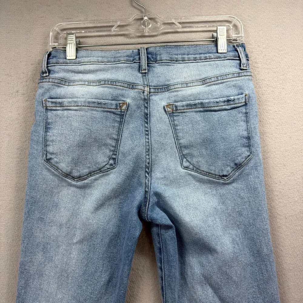 Kensie Jeans Women 8/29 Blue Pants Distress Vintage Luxe The Ella High Rise Slim